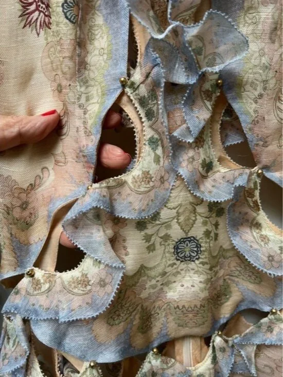 Pastel Floral Ruffled Cutout Dress - Picture 10 of 14